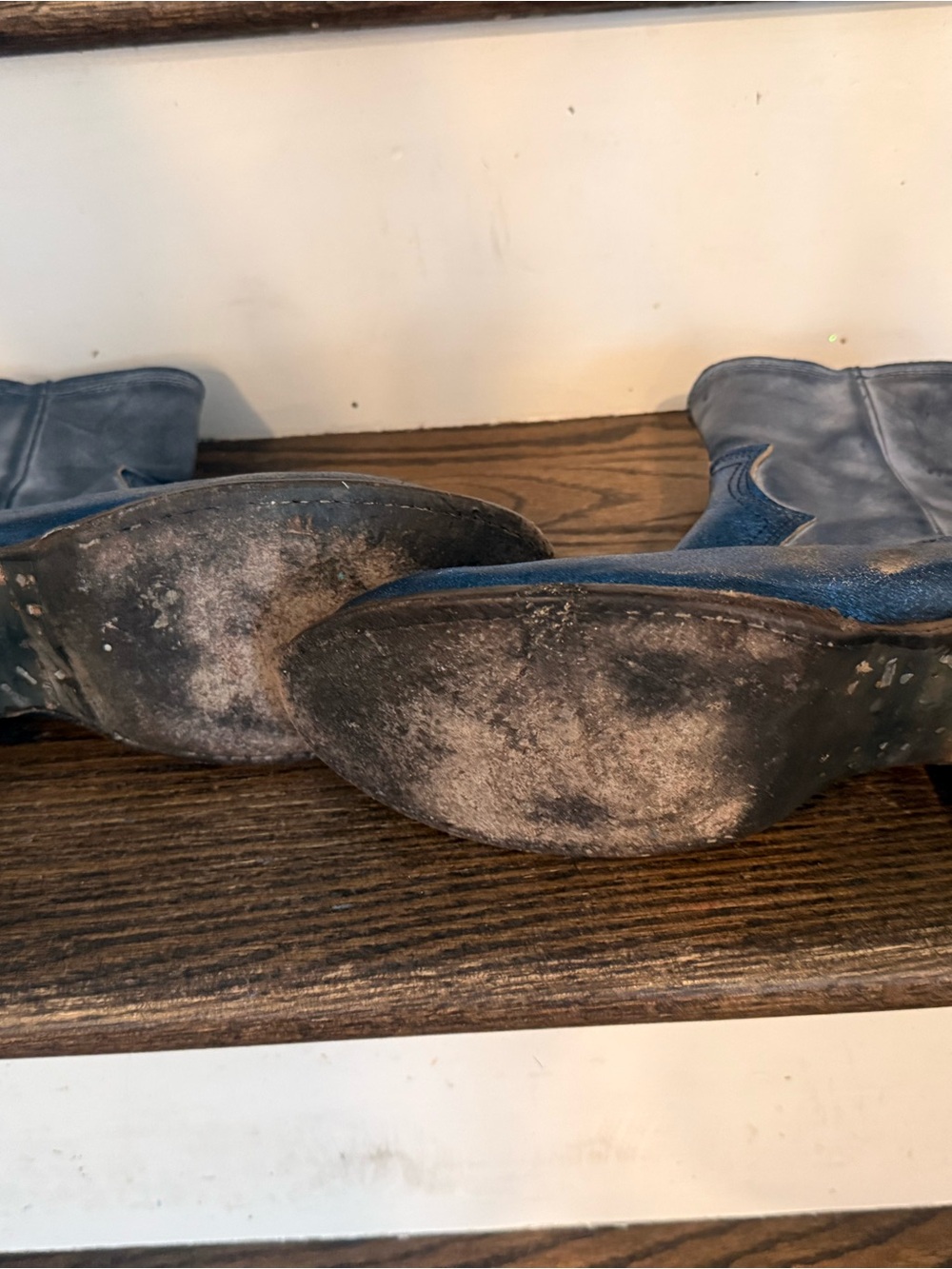 Freebird * Blue Ramone* size 8Metallic Blue Leather Ankle Boots with Side Zipper - Picture 8 of 12